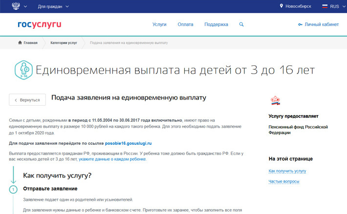 Скриншот сайта gosuslugi.ru