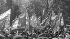 Митинг в поддержку Крымской весны провели в Центральном парке города Новосибирска. Фото: Андрей Заржецкий