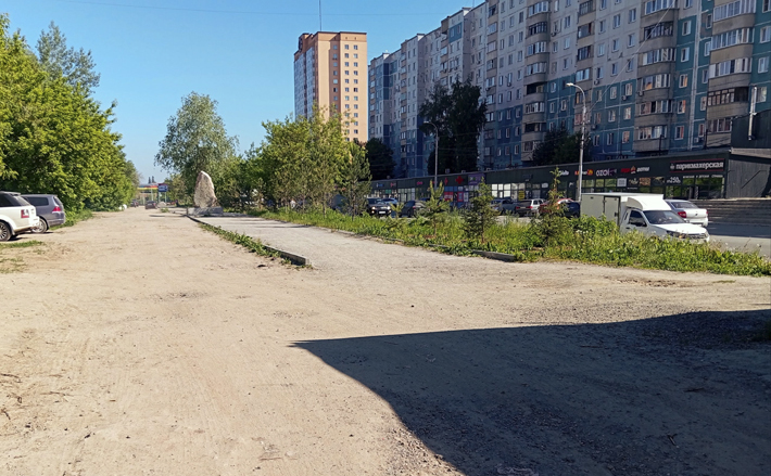 Припаркованные автомобили по краю территории.  Фото: Виктория Шутова