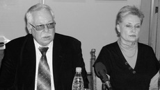 Александр и Светлана Покрышкины во время пресс-конференции.