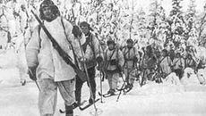 Отряд советской пехоты на территории Финляндии. 1939 г.