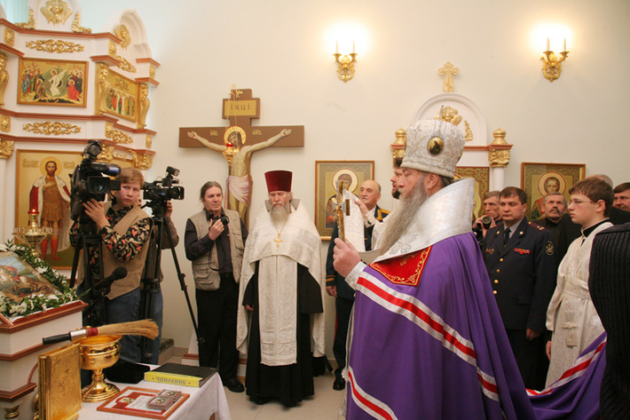 Церемония освящения часовни Георгия Победоносца.