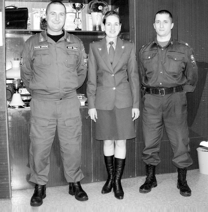 Евгений Петров, Ирина Меркушева, Сергей Кушнарев — молодые сотрудники милиции Краснозерского ОВД.