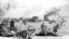 Контрнаступление советских войск 6 декабря 1941 г. Фрагмент диорамы.
