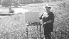 Людмила Никитина на пленэре.