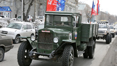 Основная машина автопробега — ЗИС-5В, принимавшая участие в боевых действиях на Дальнем Востоке.