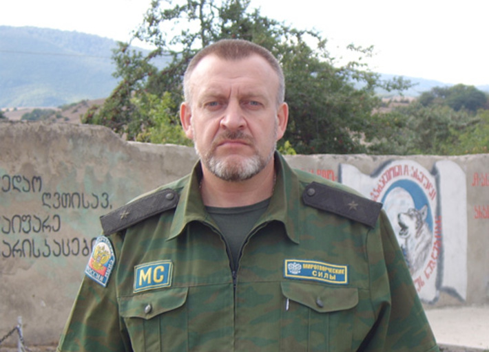 Генерал-майор Михаил Урасов в Южной Осетии. Август-2008.