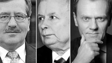 Бронислав Комаровский, Лех Качиньский, Дональд Туск (слева направо).