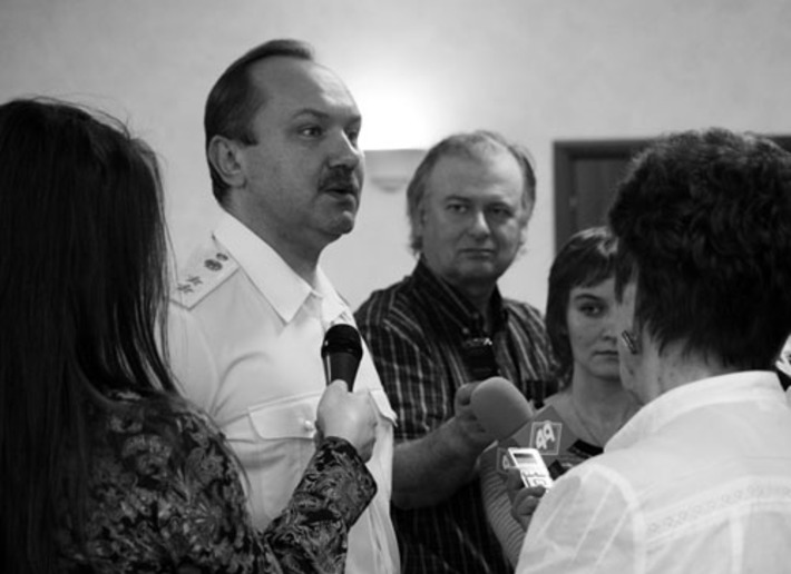 Сергей Сазанов во время брифинга.