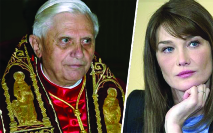 Бенедикт XVI против визита Карлы Бруни в Ватикан.