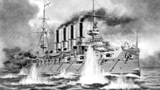 Крейсер «Варяг» вступает в неравный бой.