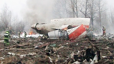 Место падения Ту-154 под Смоленском.