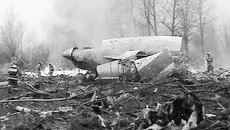 Место падения Ту-154 под Смоленском.