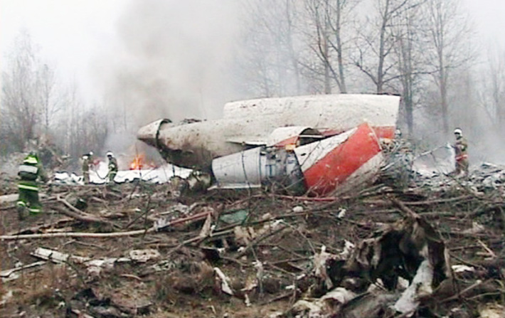 Место падения Ту-154 под Смоленском.