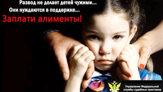 За прошлый год Службой судебных приставов Новосибирской области возбуждено 960 уголовных дел по взысканию алиментов. Агитационный плакат Управления ФССП России.