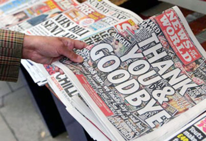 Расследование в отношении News of the World началось весной 2011 года, когда стало известно, что таблоид прослушивал телефоны знаменитостей  и простых британцев. Фото с www.news-of-the-world.ru