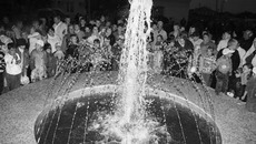 Первые поднявшиеся вверх струйки поющей воды.Фото Ольги ВОЛКОВОЙ и Татьяны ДЫНЕР