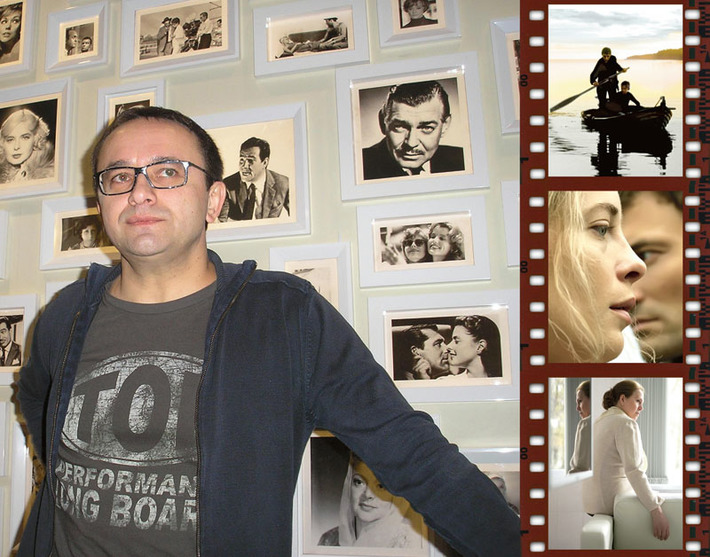 Андрей Звягинцев в «Победе» на фоне галереи звёзд. Новосибирск был и остаётся местом, где каждый новый фильм всемирно известного режиссёра начинает свой путь к зрителю. Фото Татьяны ШИПИЛОВОЙ