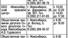 Адреса пунктов оказания бесплатной юридической помощи