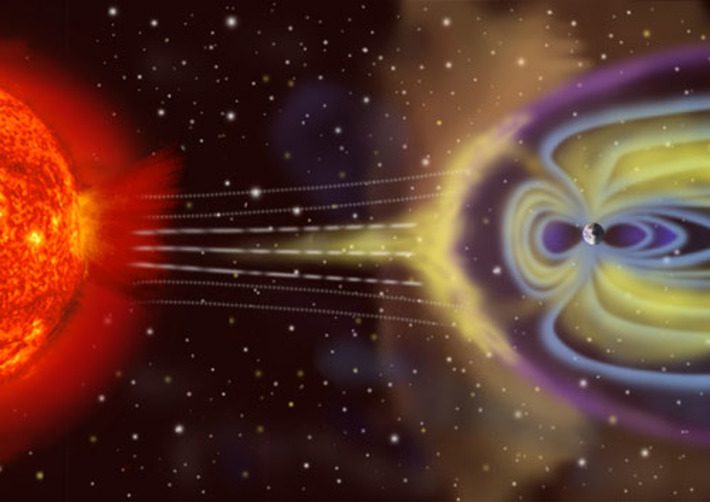 Влияние солнечных ветров на нашу планету. Иллюстрация www.sec.gsfc.nasa.dov
