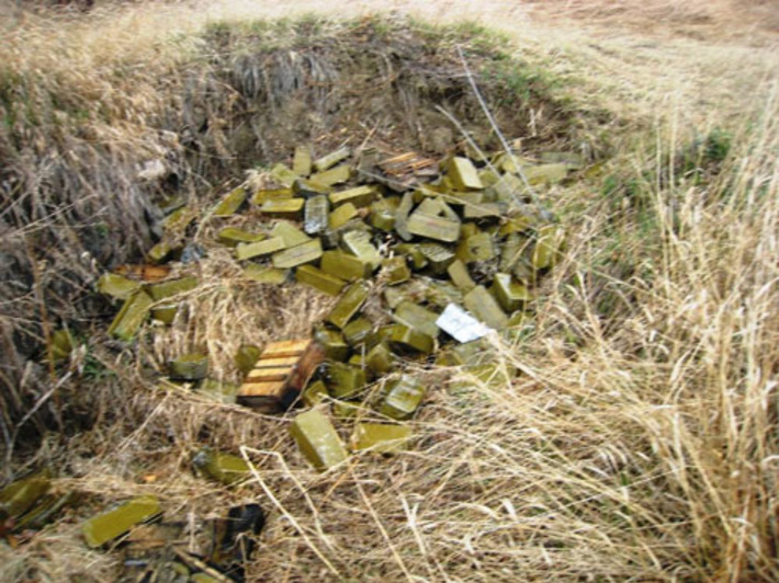 Боеприпасы, предназначенные к утилизации. Фото пресс-службы УФСБ России по Новосибирской области