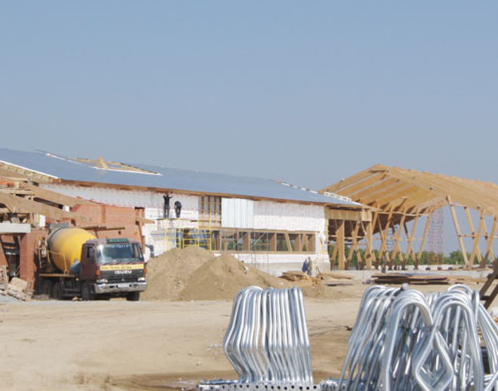 На строительстве комплекса. Фото Николая ЦАРЕВА