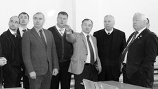 Ректор Новосибирского государственного аграрного университета Александр Денисов (крайний справа) на открытии демонстрационной площадки регионального учебно-методического центра