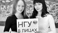 Студентки НГУ Анастасия Фёдорова и Евгения Соколовская ведут проект «НГУ в лицах». Фото с сайта nsu.ru