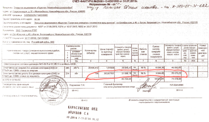 Тот самый счет, удививший директора предприятия