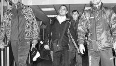 Сергей Андрусик, Иван Татаринов, Роман Власов и Иван Куйлаков (слева направо) вернулись с чемпионата мира. Фото предоставлено «Карелин-Фондом»