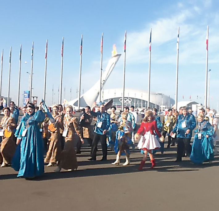 Прибытие хора в олимпийский Сочи