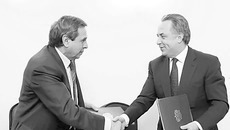 Владимир Городецкий и Виталий Мутко после подписания соглашения. Фото с сайта infosport.ru