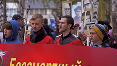 В нынешнем году студенты приняли участие в акции «Бессмертный полк»