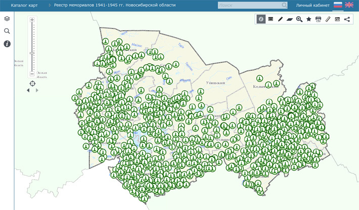 Скриншот сайта https://maps.nso.ru