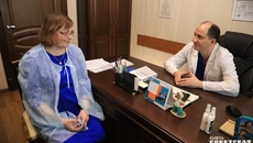 Ирина Ридель на приеме у врача-онколога, который вел ее беременность вместе с врачами других профилей. Фото Алексея ТАНЮШИНА