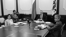 В заседании коллегии Минобрнауки РФ, помимо главы Новосибирской области, приняли участие вице-губернатор Ирина Мануйлова и министр науки и инновационной политики Алексей Васильев. Фото: nso.ru