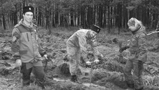 Несмотря на плохую погоду, работа у участников всероссийской акции «Сохраним лес» спорилась, ребята остались довольны. Фото: сайт mpr.nso.ru