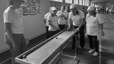 Венгеровские ветераны отлично показали себя в шаффлборде на межмуниципальных соревнованиях «Сильные духом», которые прошли в Куйбышеве. Фото: kuibyshev.nso.ru