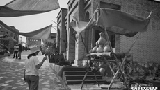 Вокруг уже возвели кинодекорации, но сувенирные лавки работают! Фото: Светлана Фролова