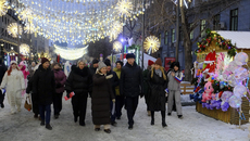 Губернатор Андрей Травников лично убедился: центр Новосибирска уже наряжен к Новому году. Фото: nso.ru