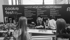 В особом цифровом кафе на «Куки фесте» можно было попробовать не­обычные блюда, ­например «Ветчину в сети», и хлебнуть безалко­гольного глинтвейна «Согреваю­щий модуль». Фото: Андрей Заржецкий