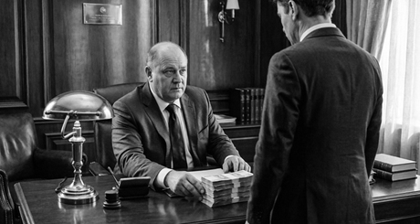 Увы, взяточников не пугают ни солидные тюремные сроки, ни конфискация имущества — тяга к легким деньгам оказывается сильнее. Изображение сгенерировано нейросетью «Квен 3,6 Плюс».